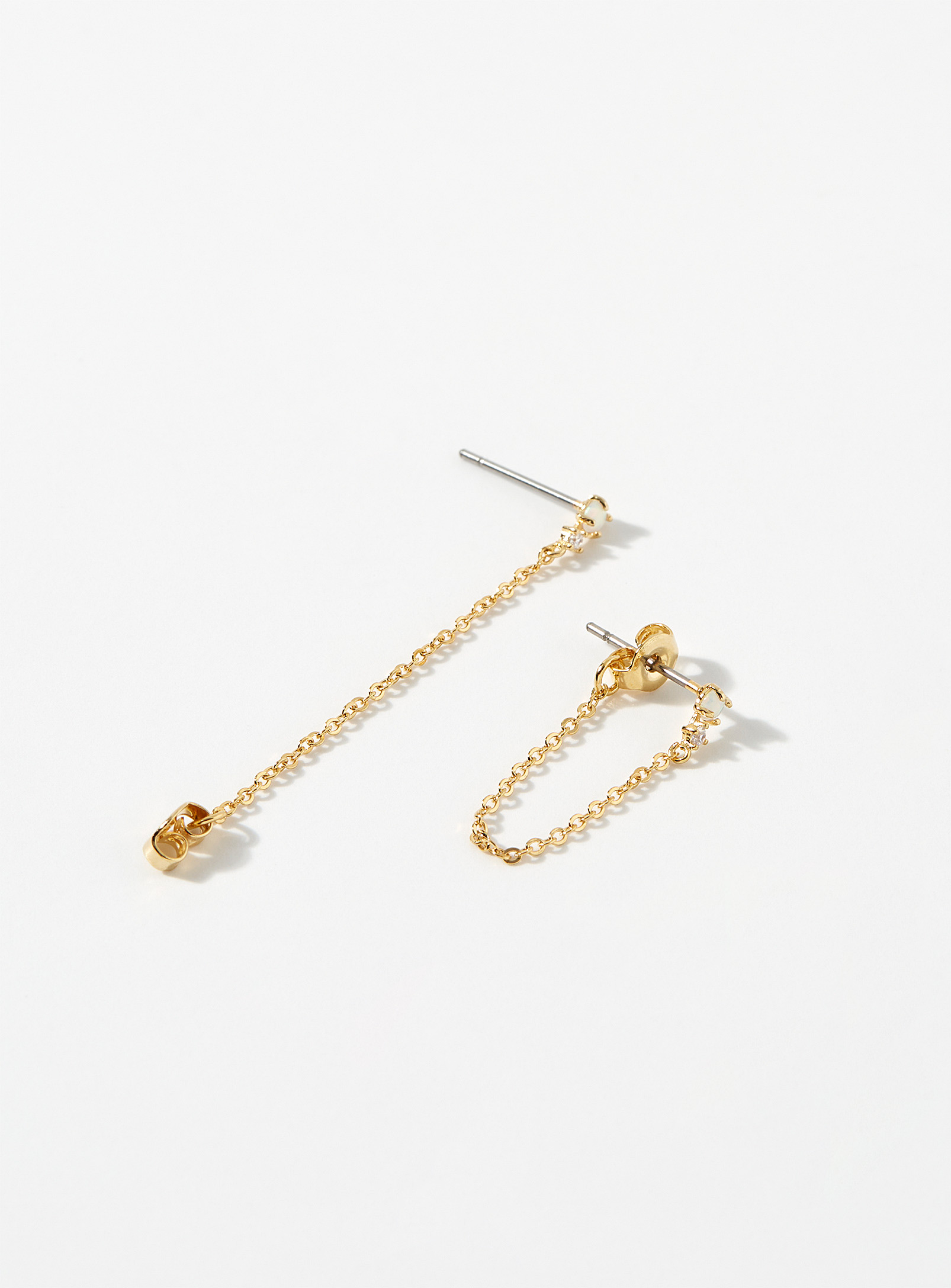 Simons - Women's Crystal pendant chain earrings