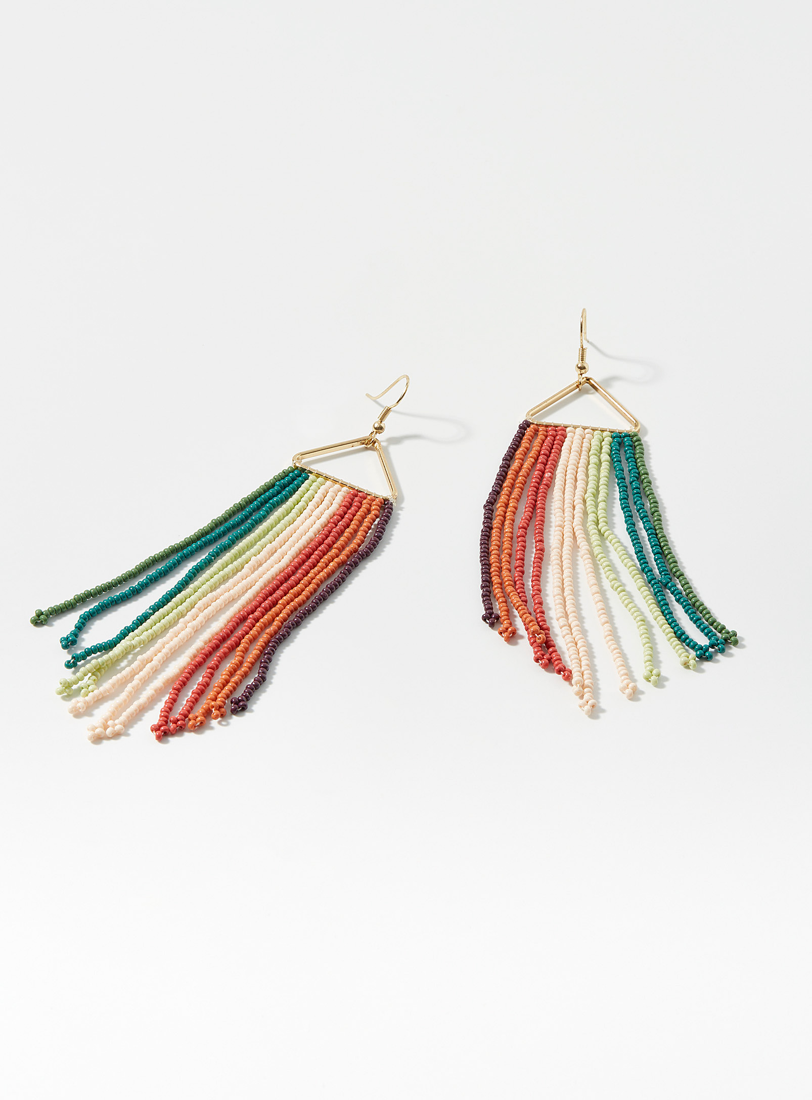 Simons - Women's Long colourful fringe earrings