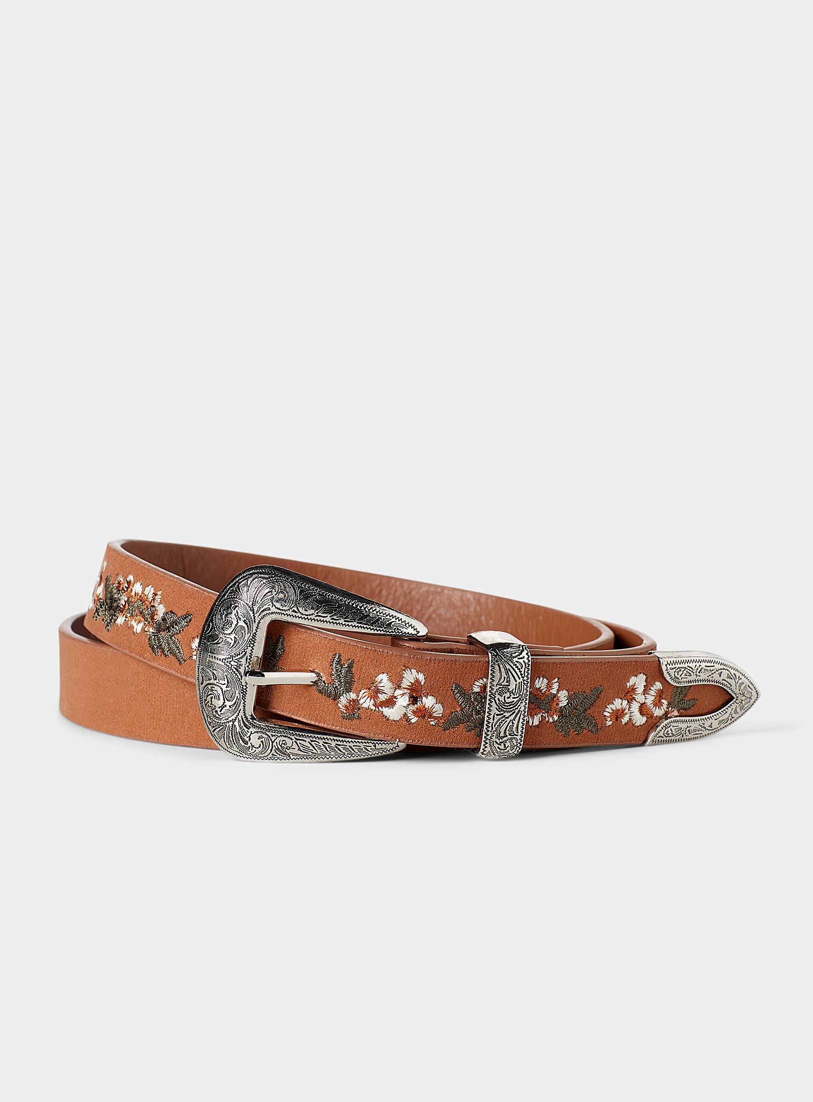 Simons - Women's Western embroidered flower belt