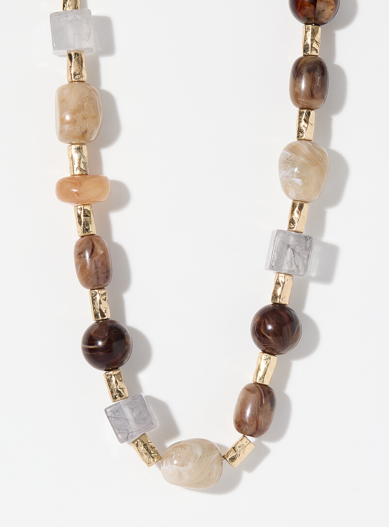 Large natural coloured stone necklace product image 2