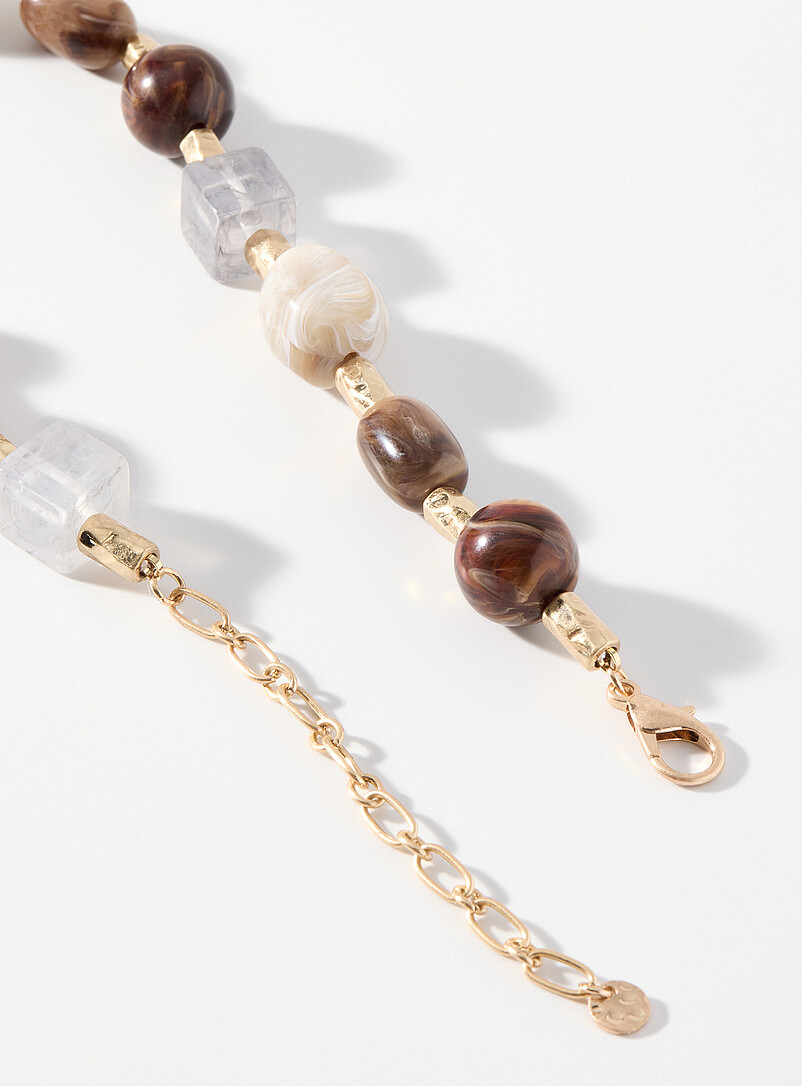 Large natural coloured stone necklace product image 3