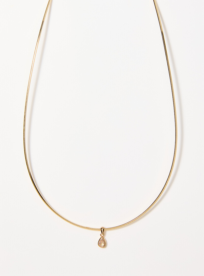 Single-stone rigid necklace product image (primary)