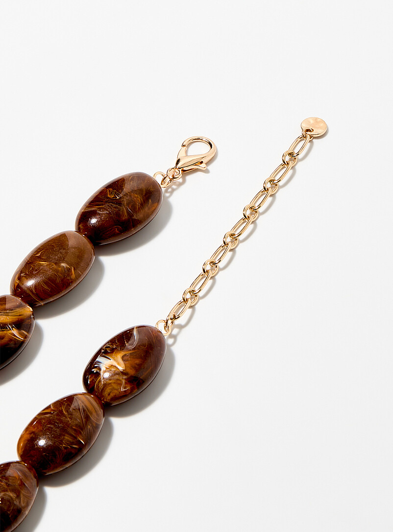 Large brown stone necklace product image 2