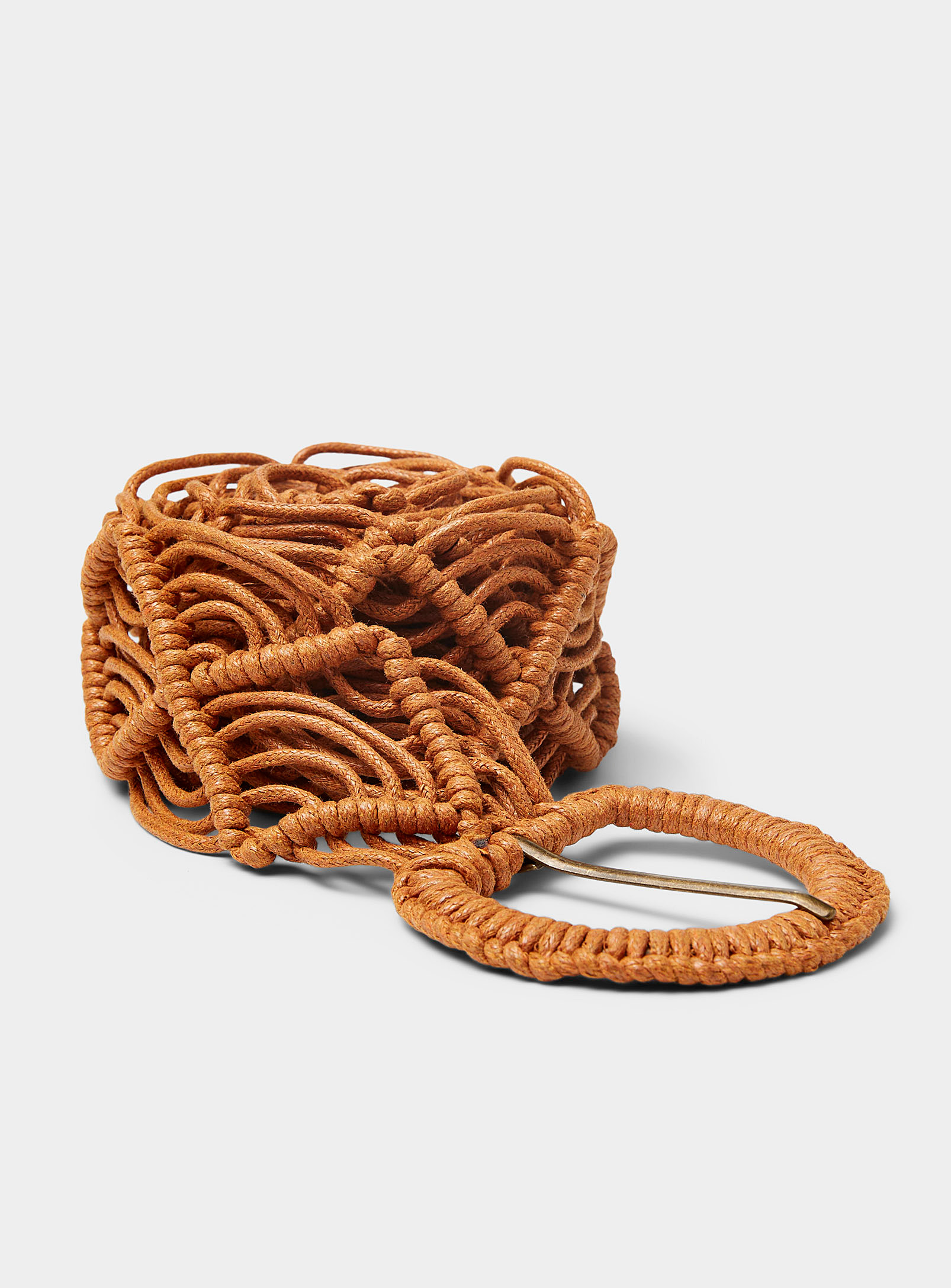 Simons - Women's Round-buckle wide crochet belt