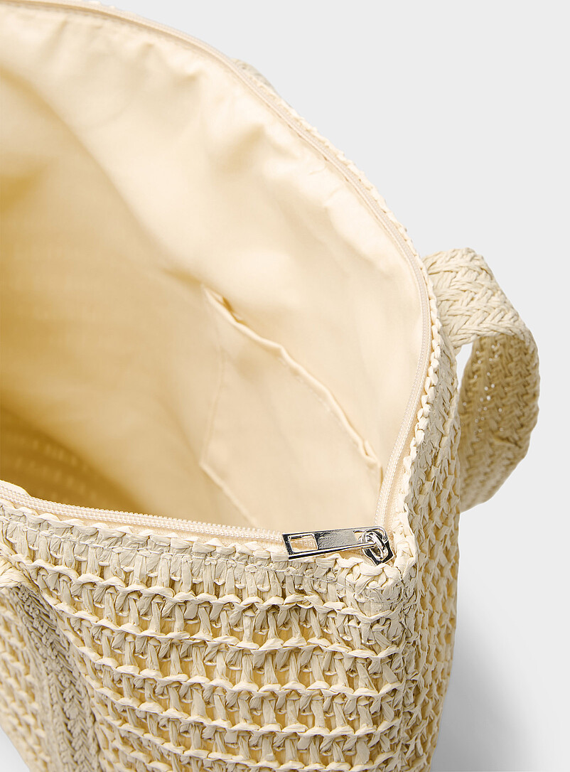 XL braided straw tassel-charm tote bag product image 2