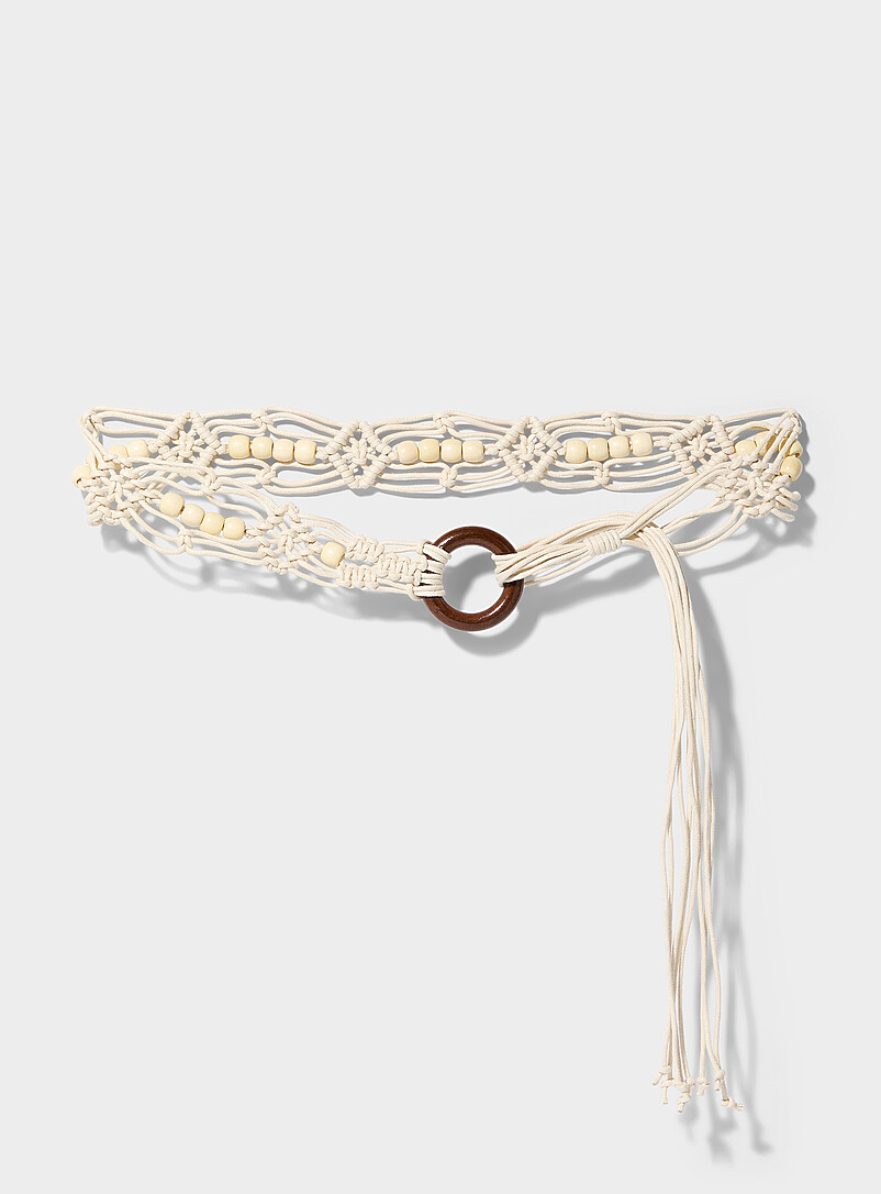 Knotted Cord And Bead Belt