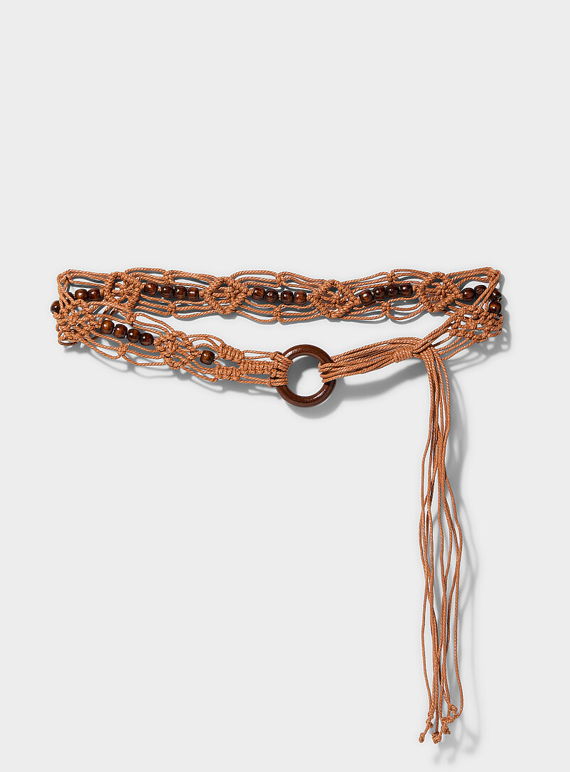 Knotted cord and bead belt product image (primary)