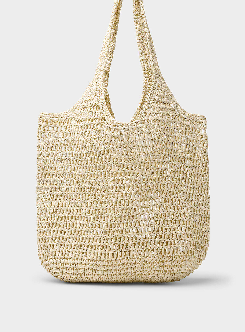 XL openwork braided straw tote bag product image 2