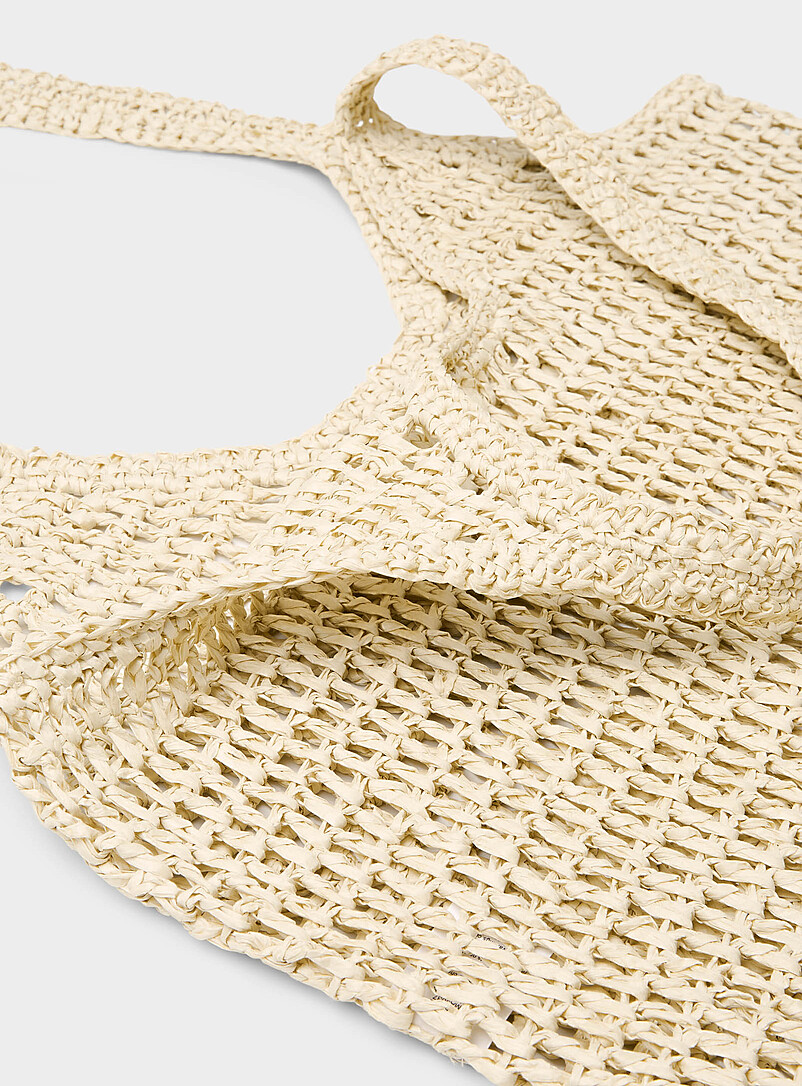 XL openwork braided straw tote bag product image 3