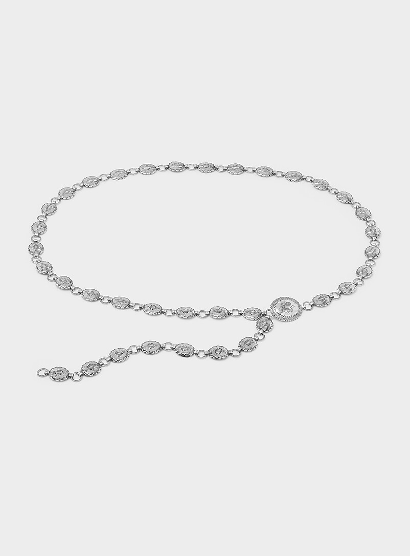 Engraved mini-medallion belt product image (primary)
