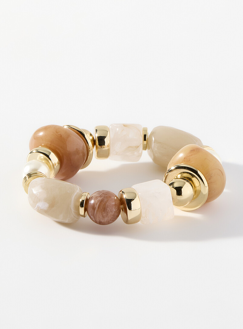 Large stone and pearl bracelet product image (primary)