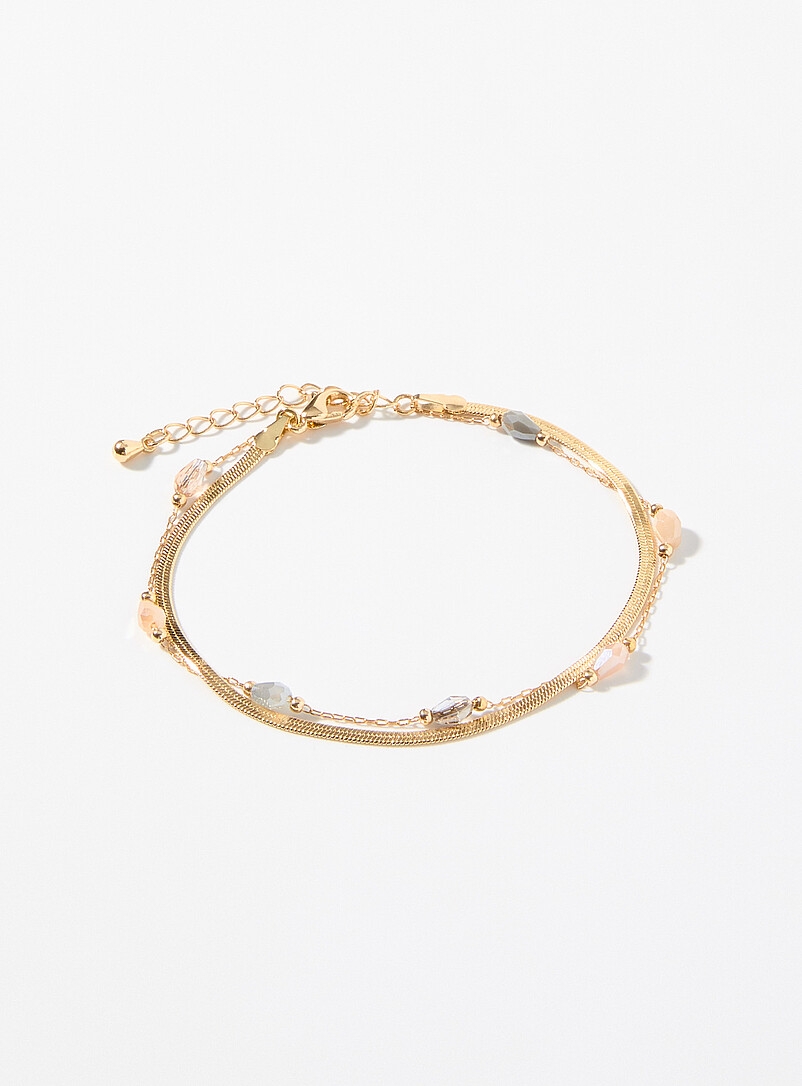 Facetted Stone Two-Row Bracelet