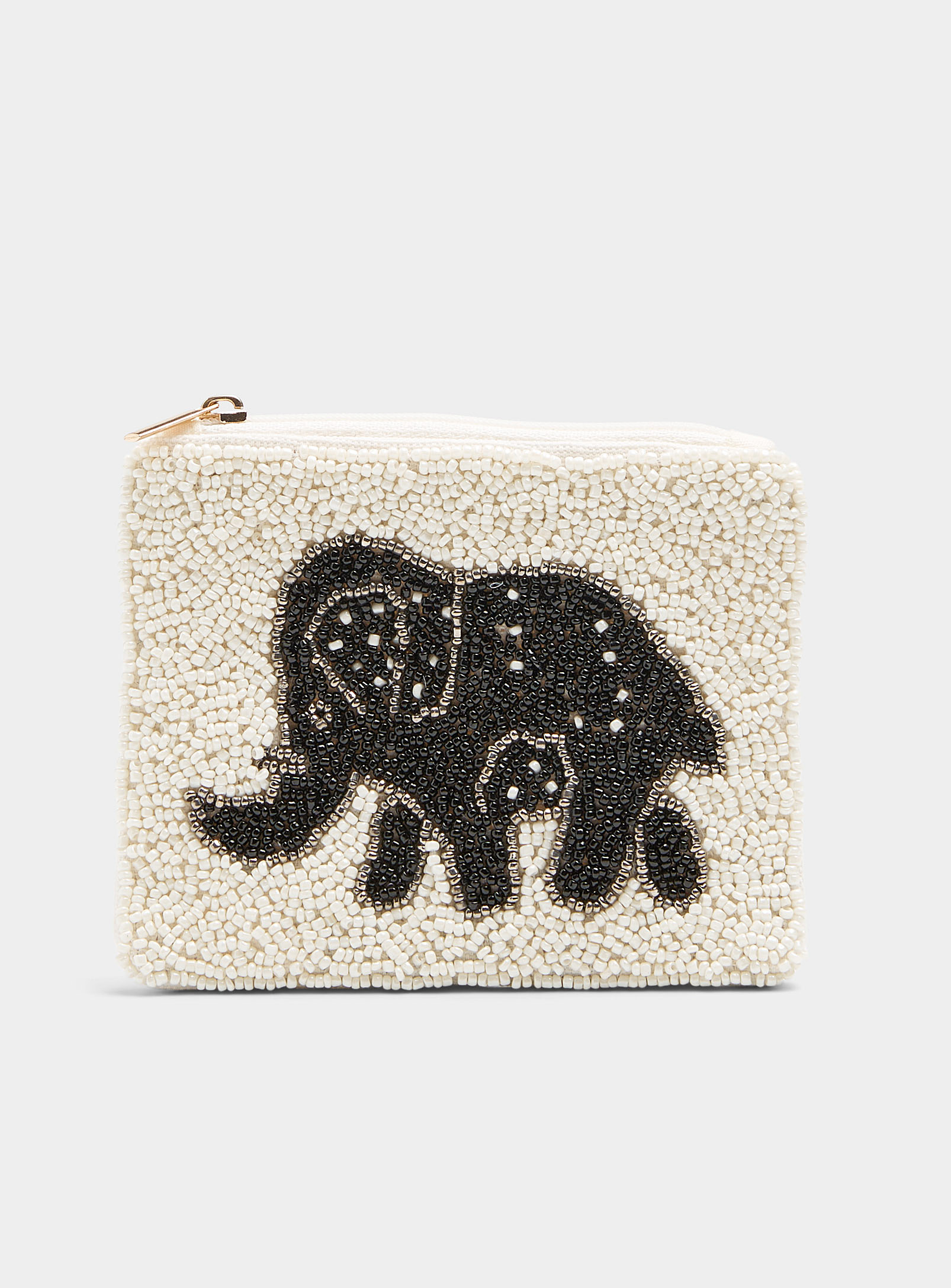 Simons - Women's Elephant beaded mini pouch