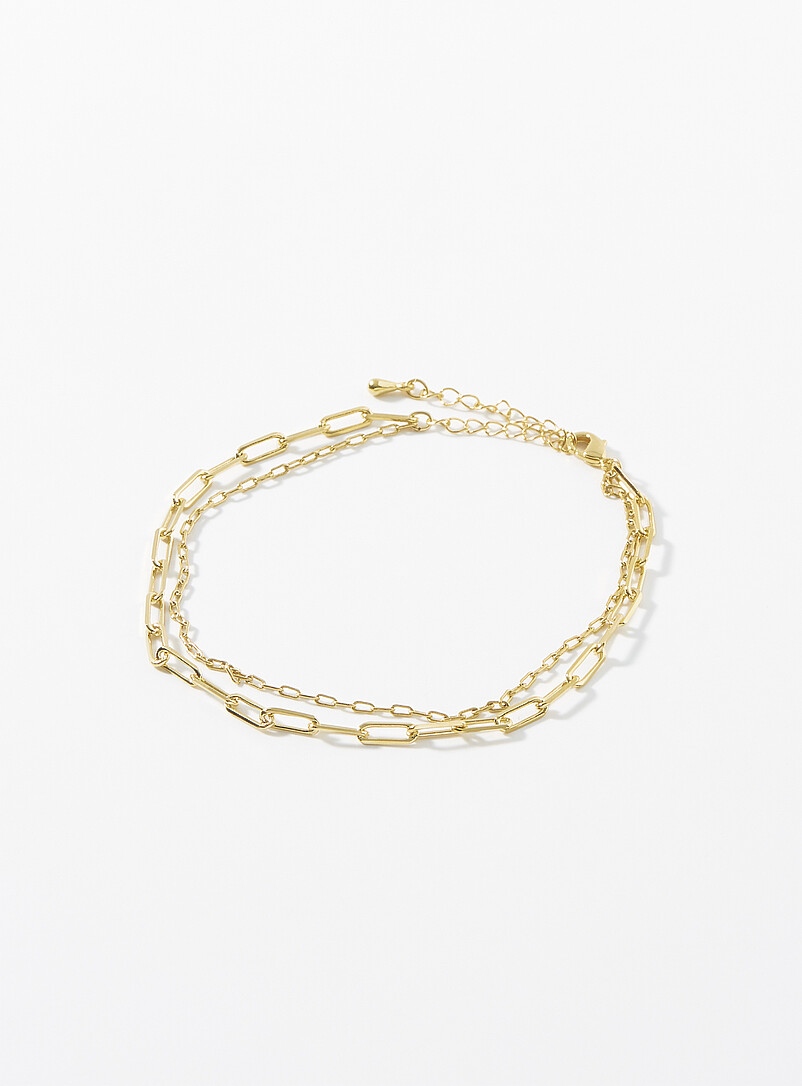 Double-Row Gold Ankle Chain