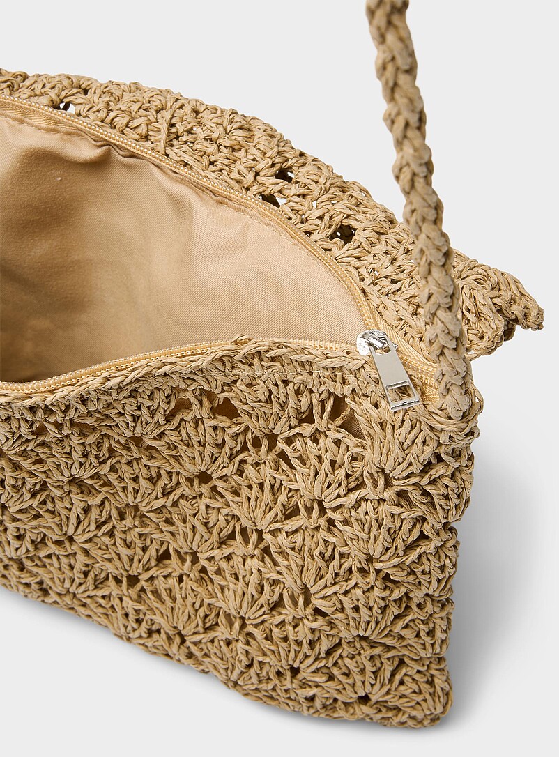 Openwork pattern straw rectangular crossbody bag product image 3