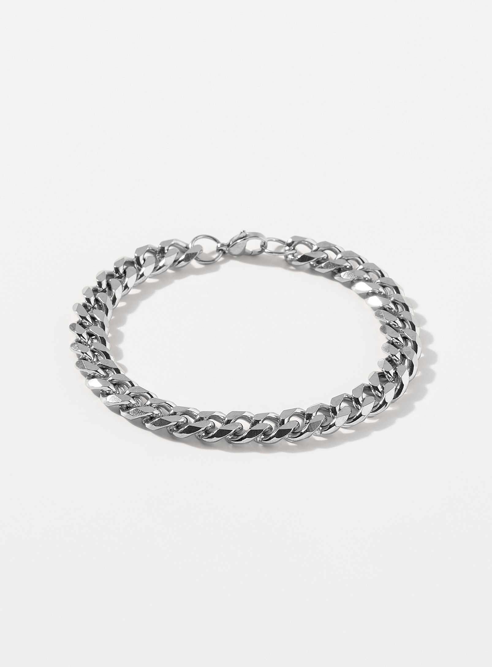 Le 31 Minimalist Cuban Chain Bracelet In Silver