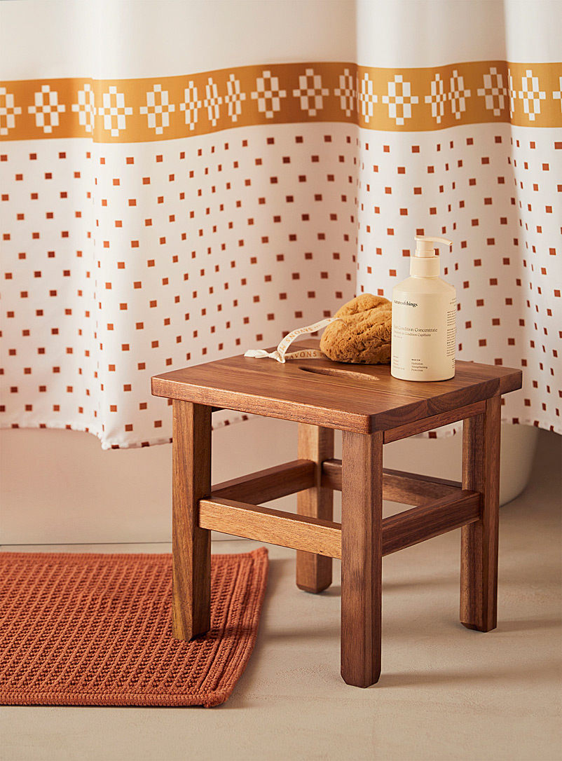 Simons Maison: Le tabouret décoratif carré bois d'acacia Assorti