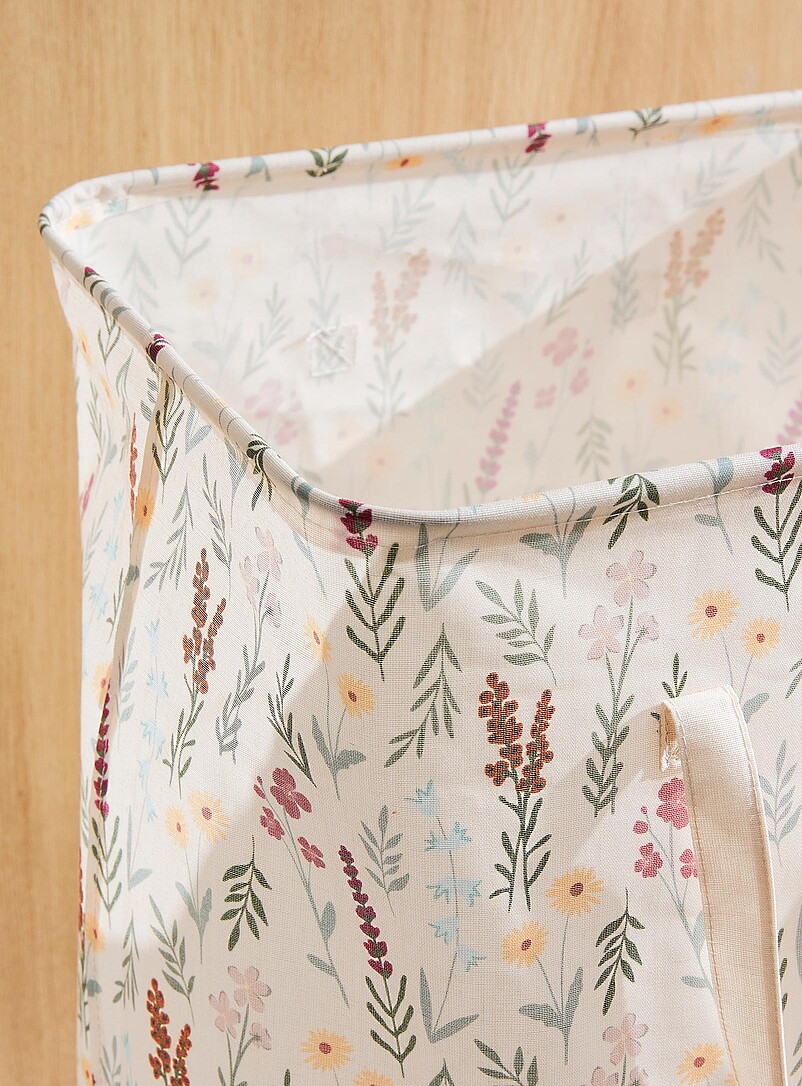 Simons Maison: Le panier &agrave; linge fleurs charmantes &Eacute;cru &agrave; motifs
