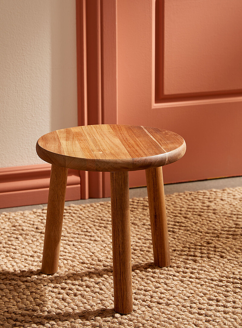 Acacia wood decorative stool product image 2