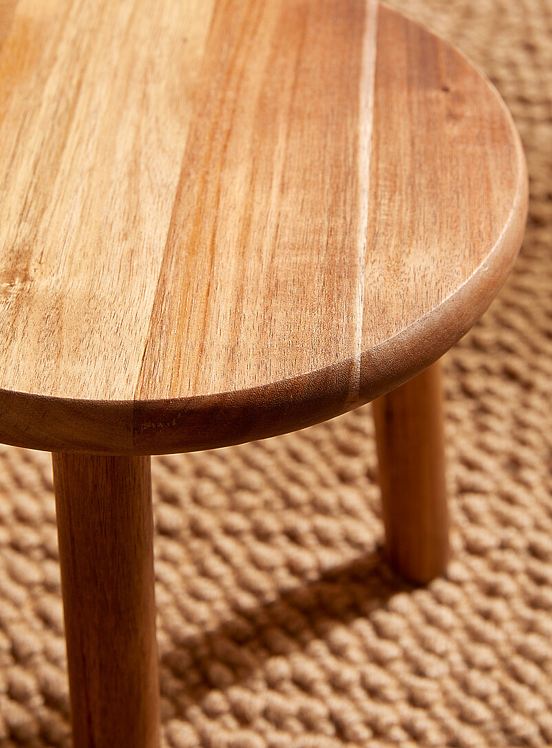 Acacia wood decorative stool product image 3