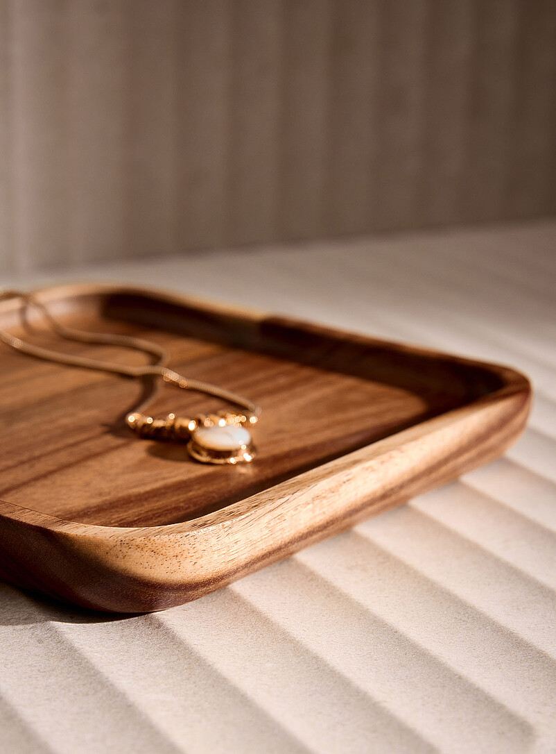Square acacia wood tray product image 2