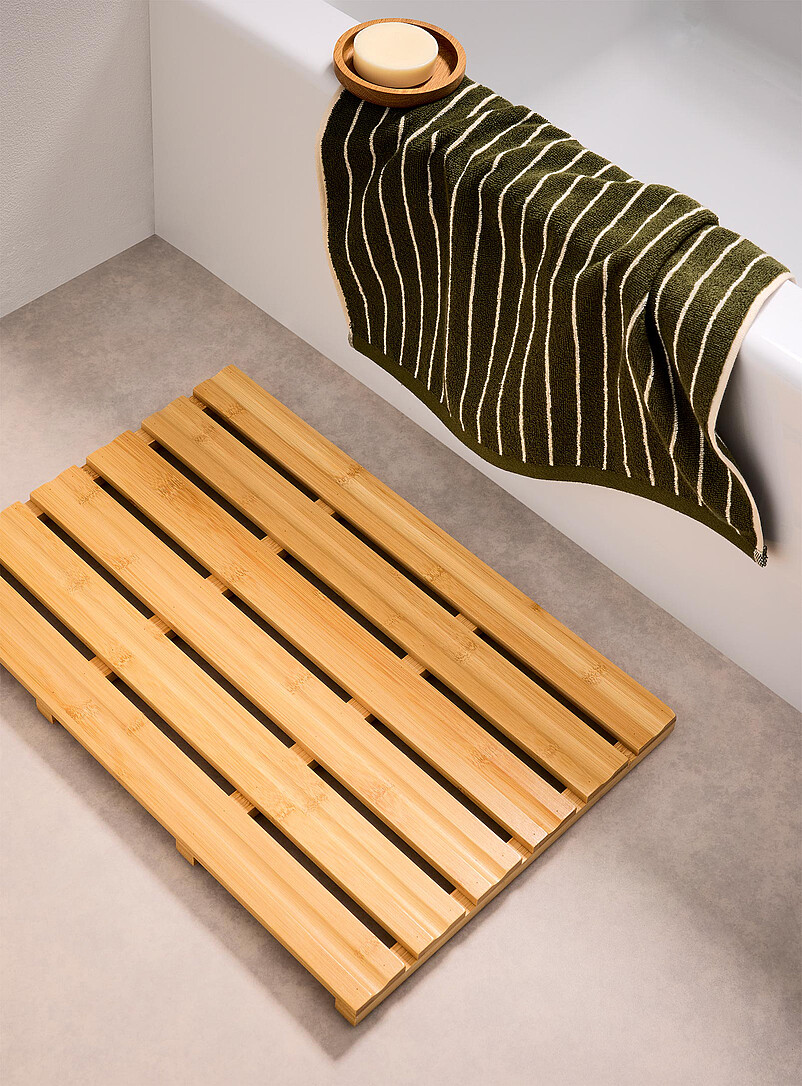 Bamboo slat bath mat 36 x 54 cm product image (primary)