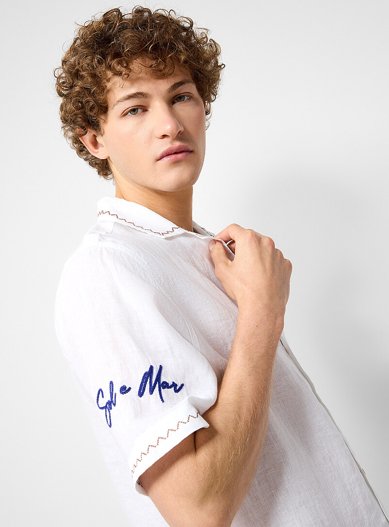 Alves embroidered linen camp shirt product image 2