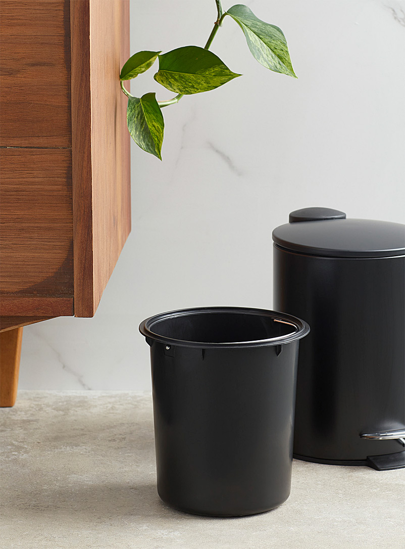 Simons Maison: La petite poubelle ronde &agrave; fermeture amortie Noir