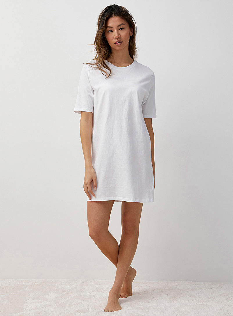 Miiyu: La robe de nuit ample Blanc pour femme