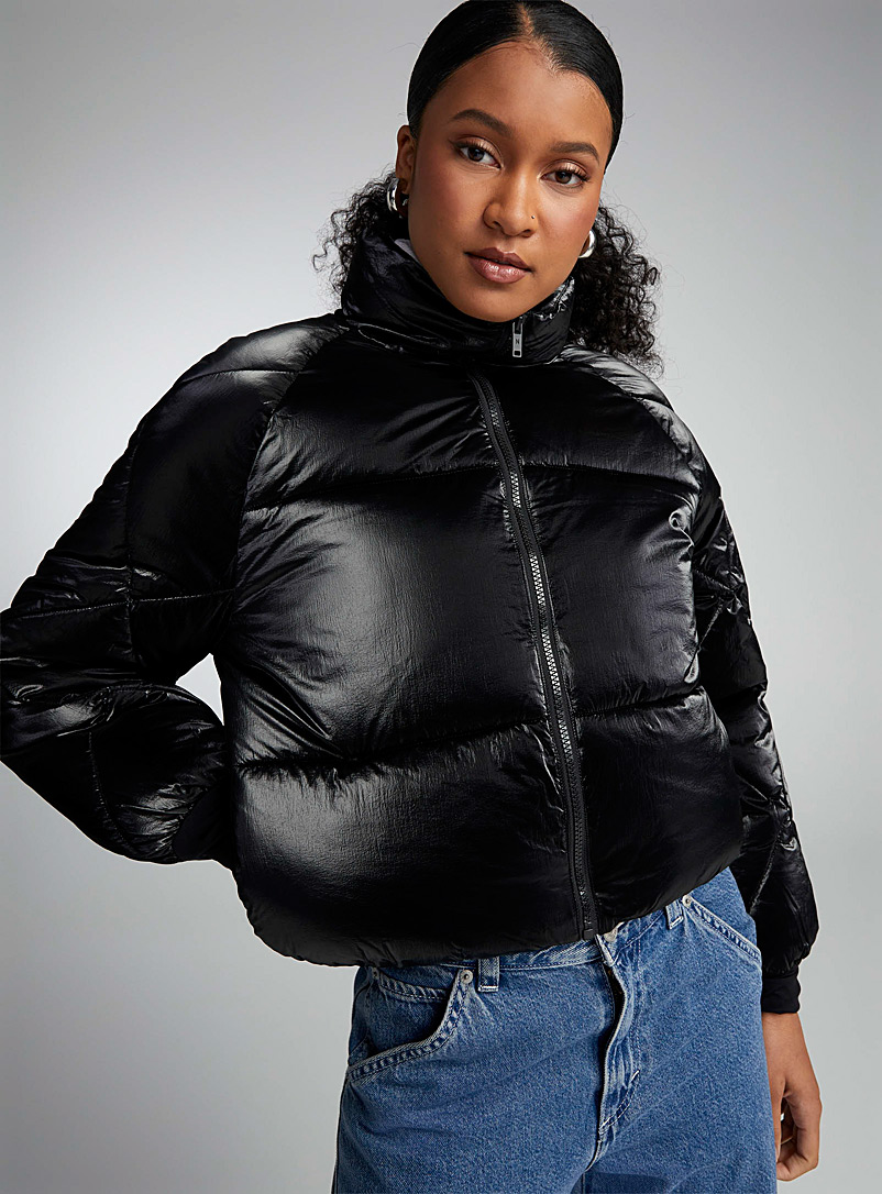Glossy raglan cropped puffer jacket | Noisy May | Women's Quilted and ...