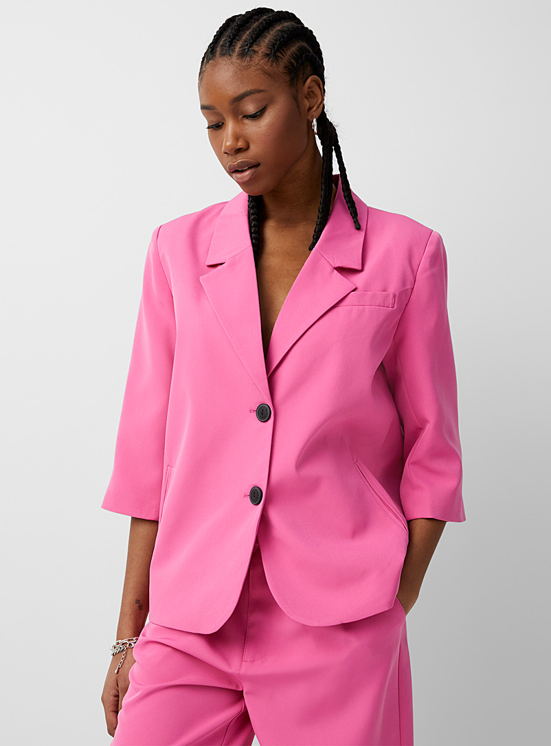 Noisy May Pink 3/4 sleeves loose jacket for women
