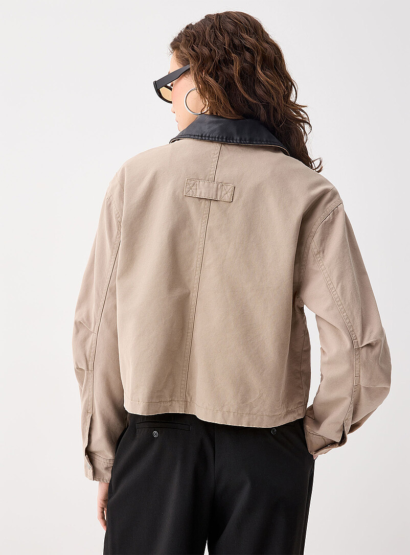 Corduroy collar cropped jacket product image 2