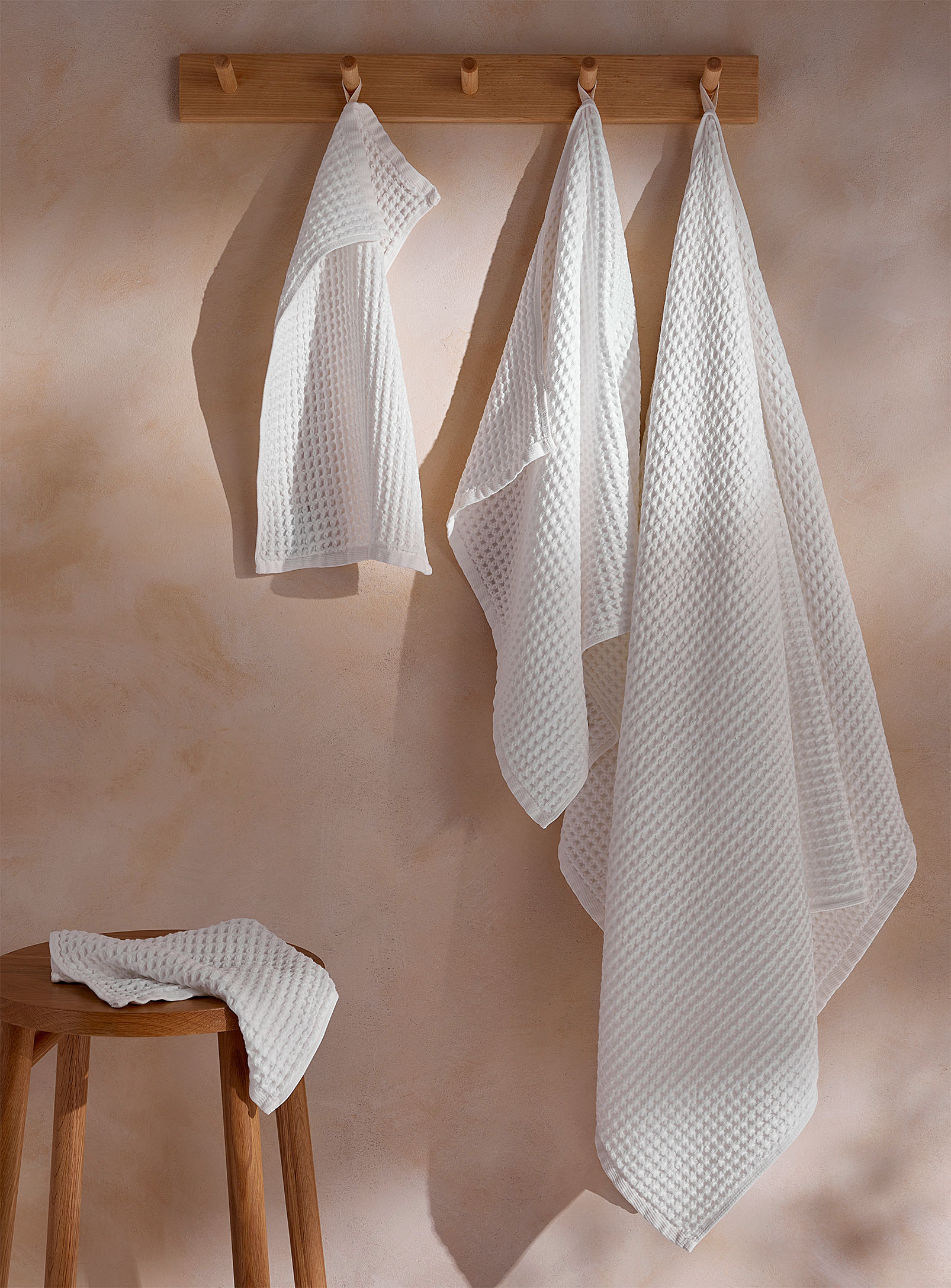 Simons Maison Waffled Towels In White