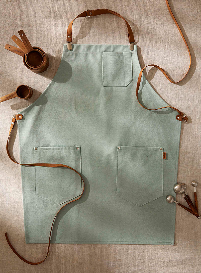 Simons Maison Emerald/Kelly Green Suede accents coloured apron