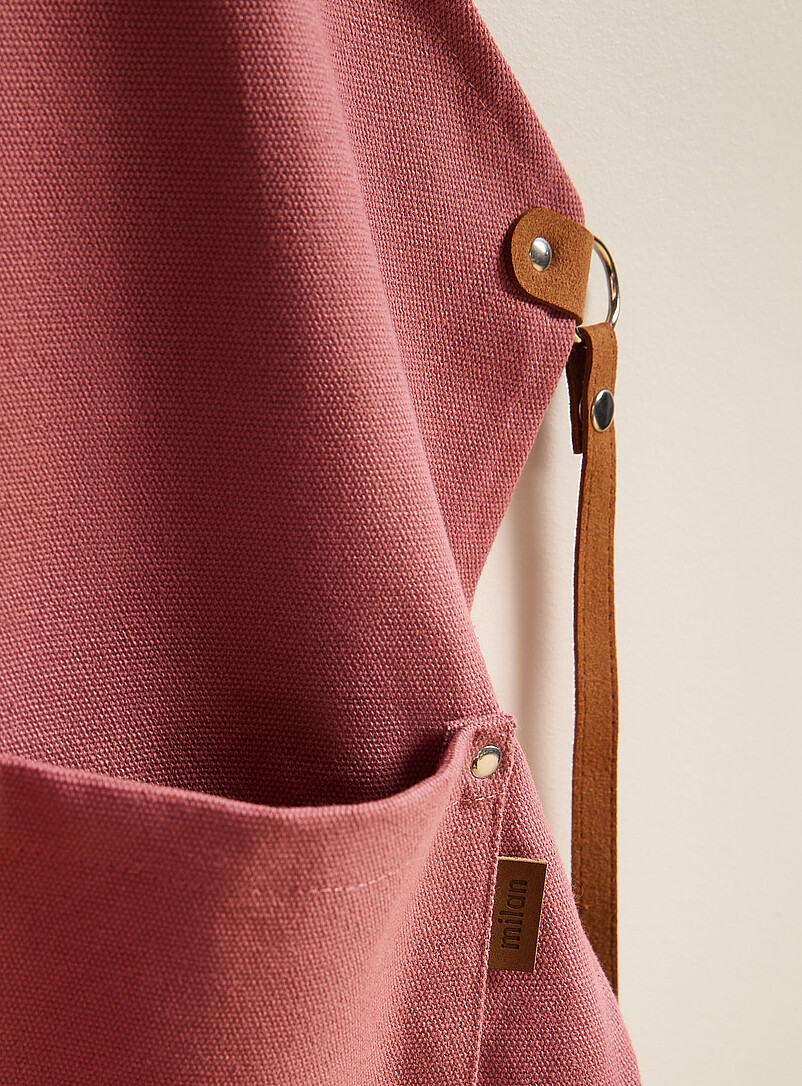 Simons Maison: Le tablier color&eacute; accents su&egrave;de Gris