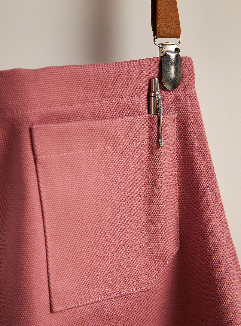 Simons Maison: Le tablier color&eacute; accents su&egrave;de Gris