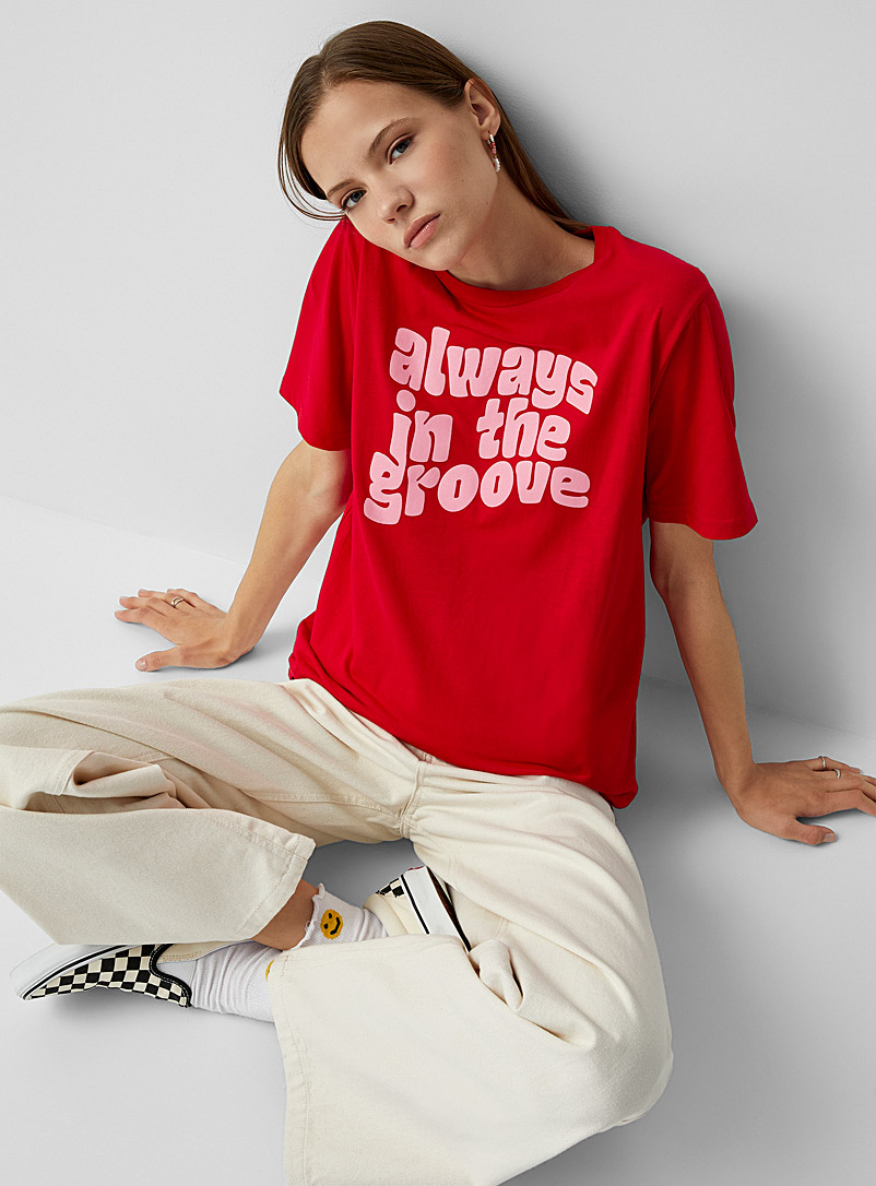 Twik Red Always in The Groove tee for women