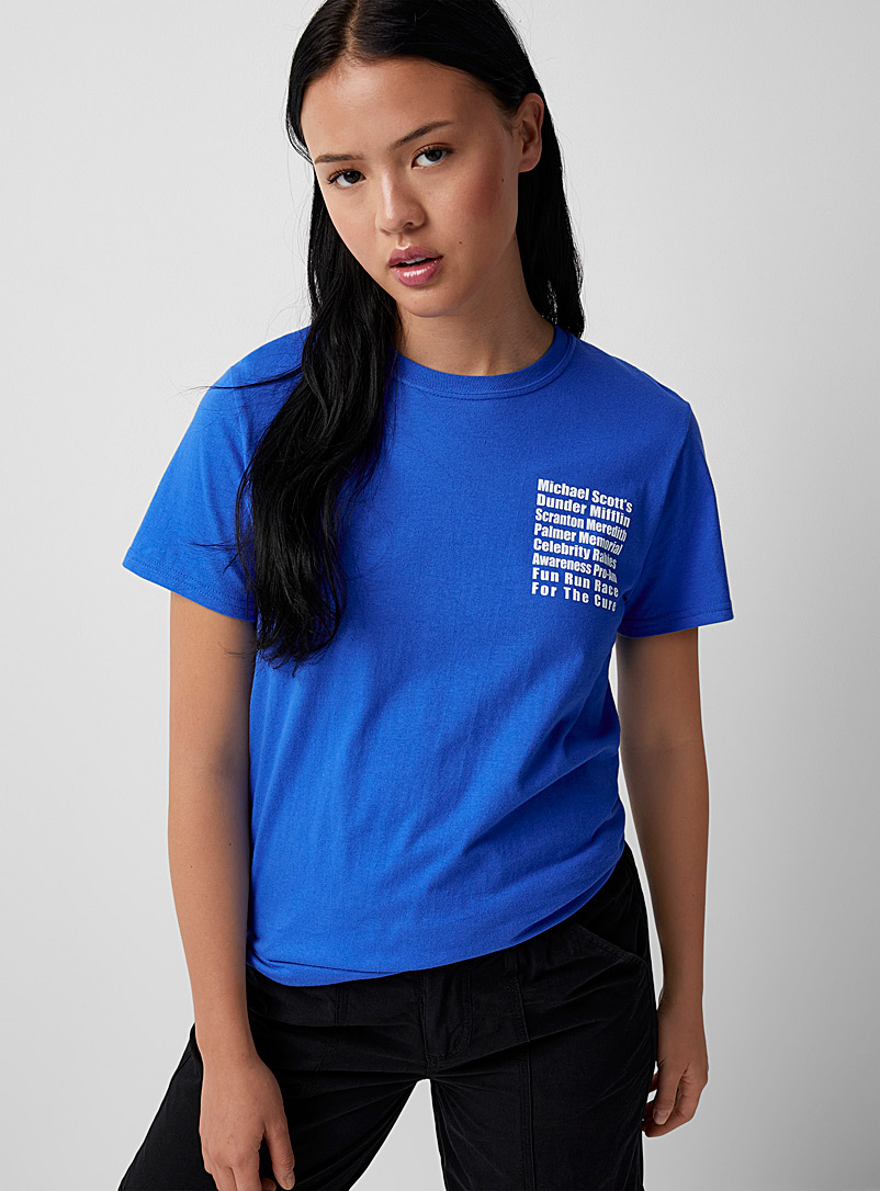 Twik: Le t-shirt Fun Run The Office Bleu royal-saphir pour femme