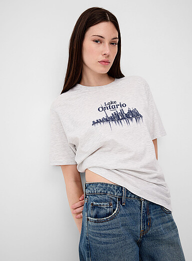Twik Light Grey Lake Ontario T-shirt for women