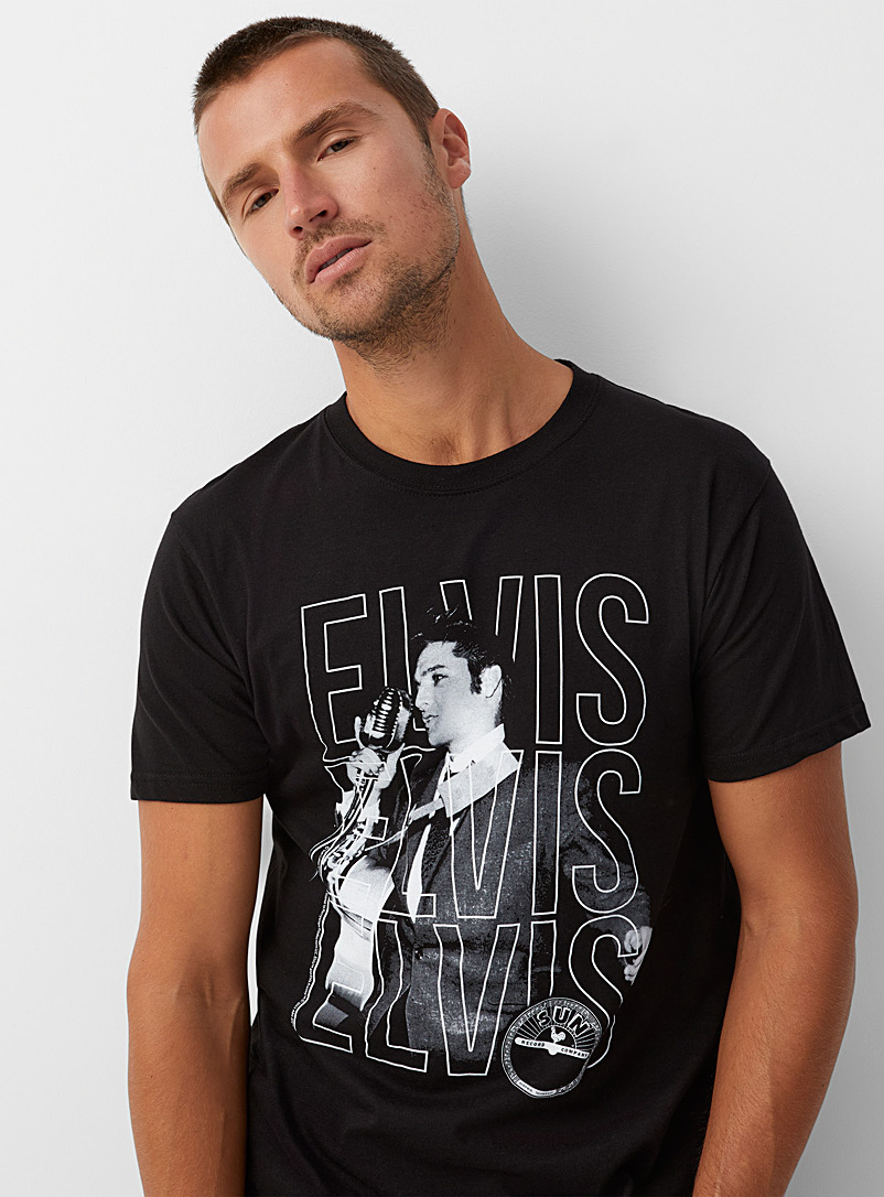 Le 31 Black Elvis T-shirt for men