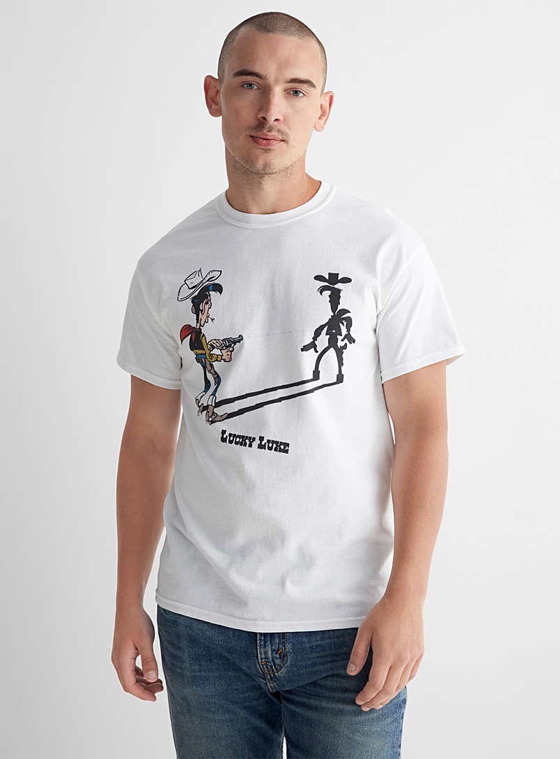 Le 31 White Lucky Luke T-shirt for men