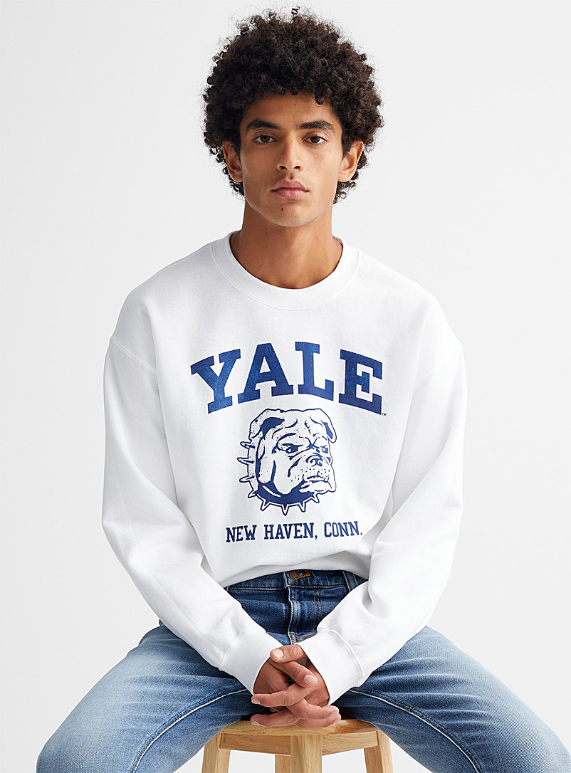 Le 31 White Yale sweatshirt for men