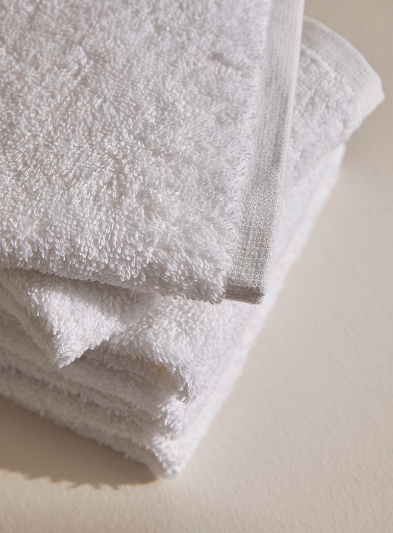 Simons Maison: Les d&eacute;barbouillettes quotidiennes &agrave; s&eacute;chage rapide coton bio Ensemble de 5 Blanc