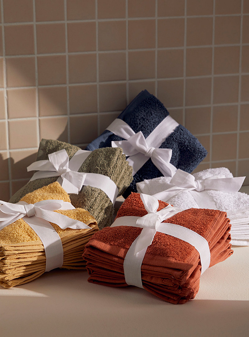 Simons Maison White Everyday quick-drying organic cotton facecloths Set of 5