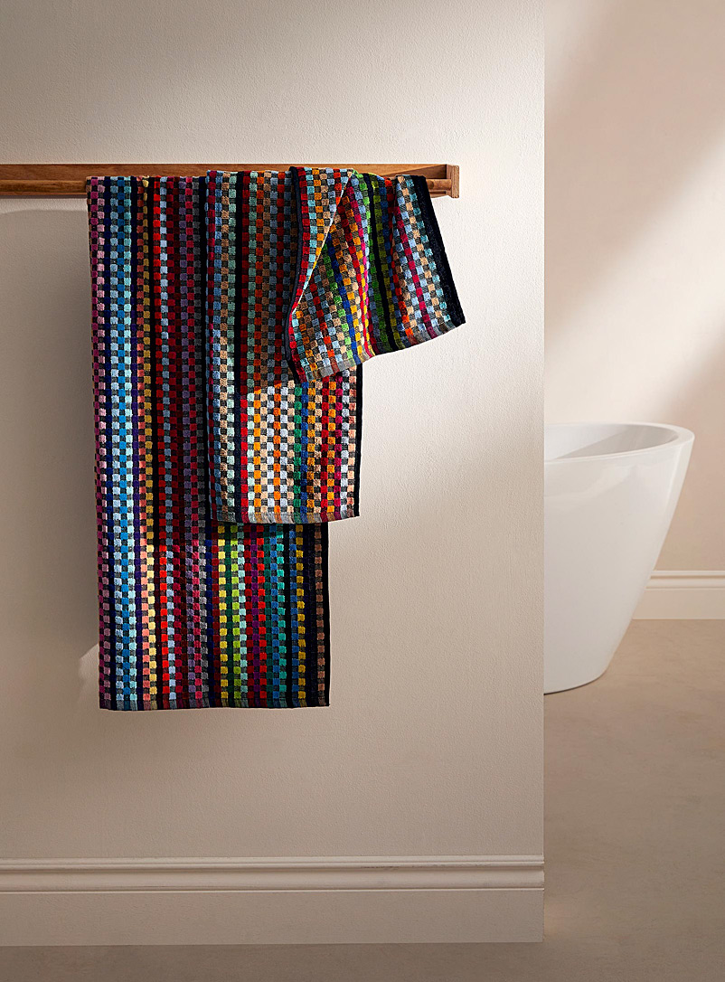 Simons Maison: Le drap de bain damier multicolore Assorti