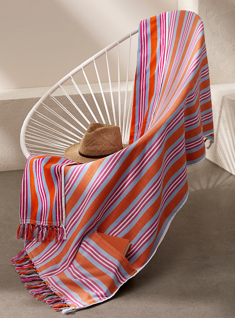 Simons Maison Assorted Colourful stripes recycled fibres fouta 97 x 175 cm
