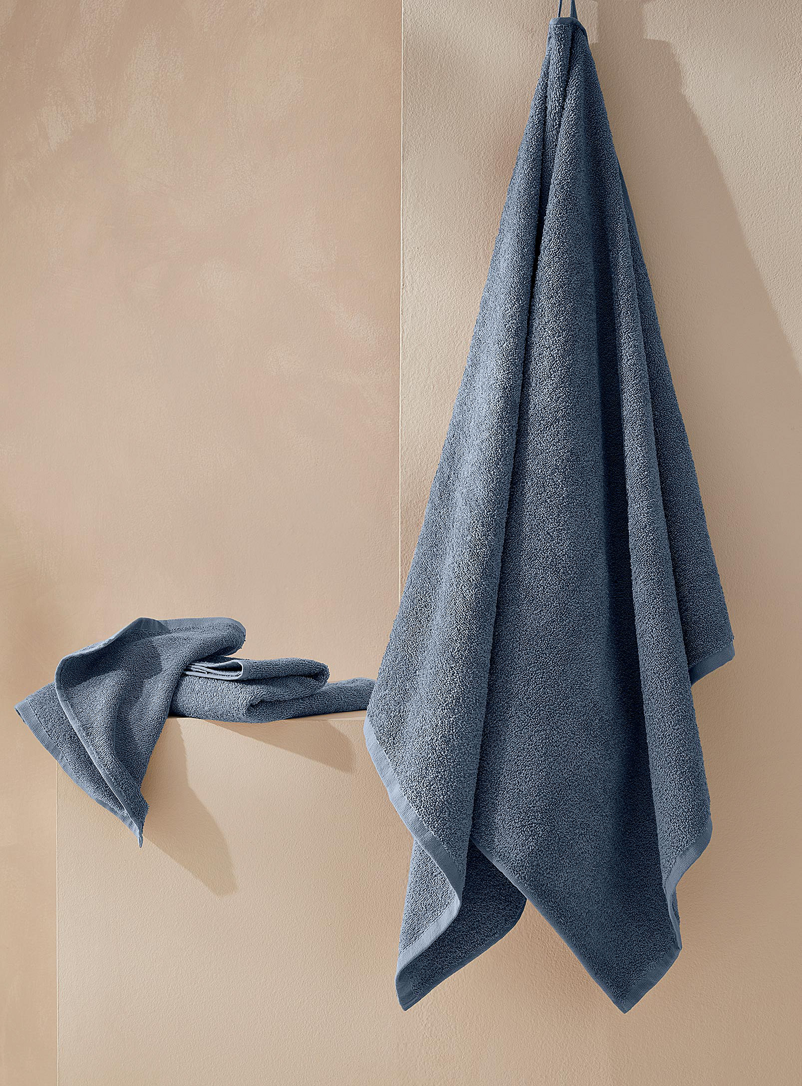 Simons Maison Quick-drying Daily Organic Cotton Towels Lightweight, Eco-friendly Fibre In Blue