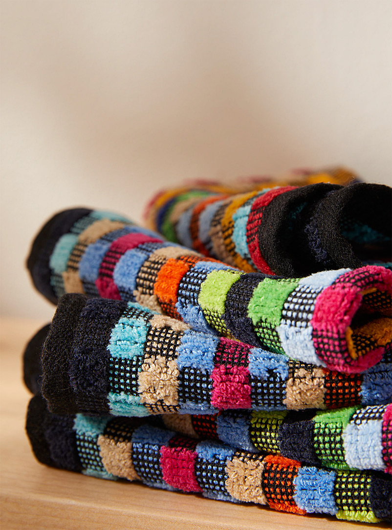 Multicoloured checkered facecloths Set of 5 product image 2