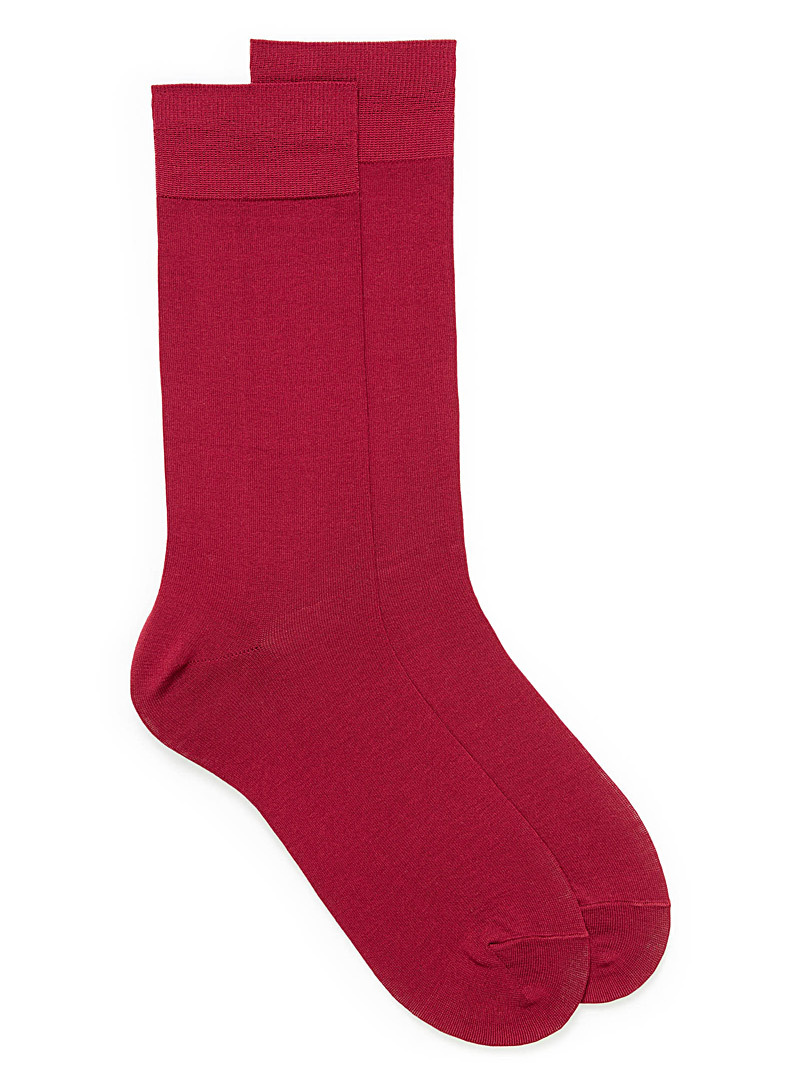 Le 31: La chaussette essentielle colorée Rouge foncé-vin-rubis pour homme