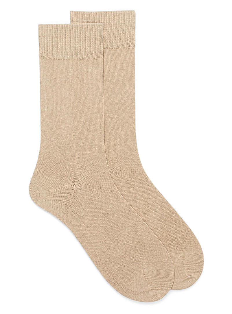 Le 31 Cream Beige Essential organic cotton socks for men